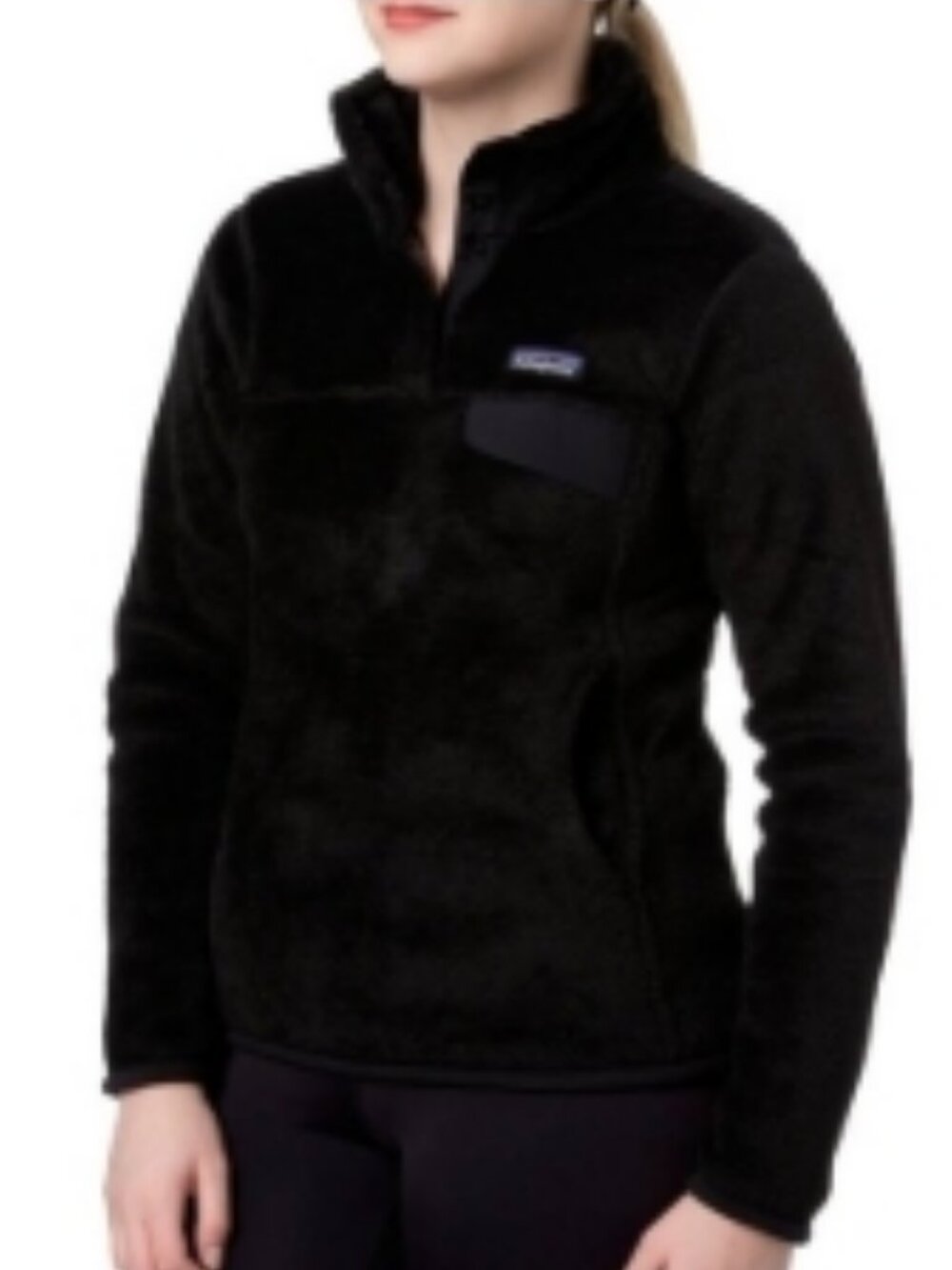 Patagonia Re-Tool Snap-T Pullover Black Polartec Fleece Jacket Women's Medium